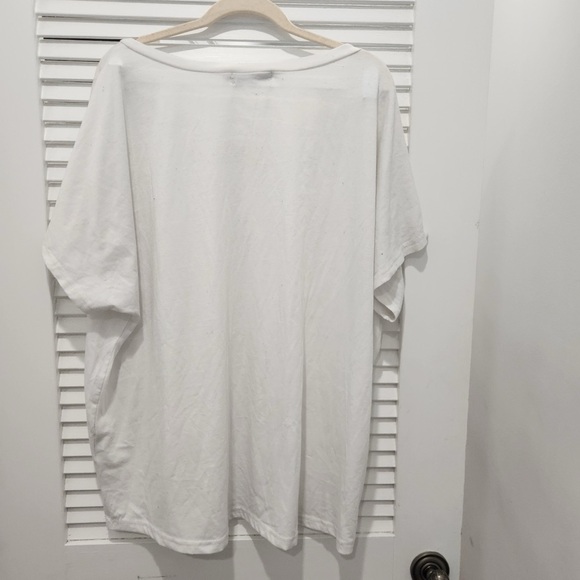 Misslook White V-Neck Short Sleeved T-Shirt 3X - Picture 4 of 4